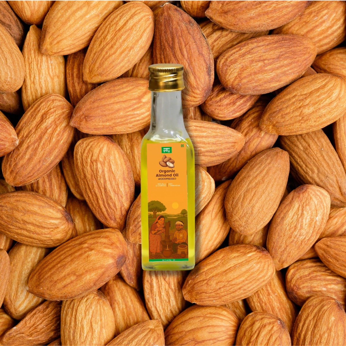 Almond Oil – Wooden Pressed, Pure & Naturally Nourishing