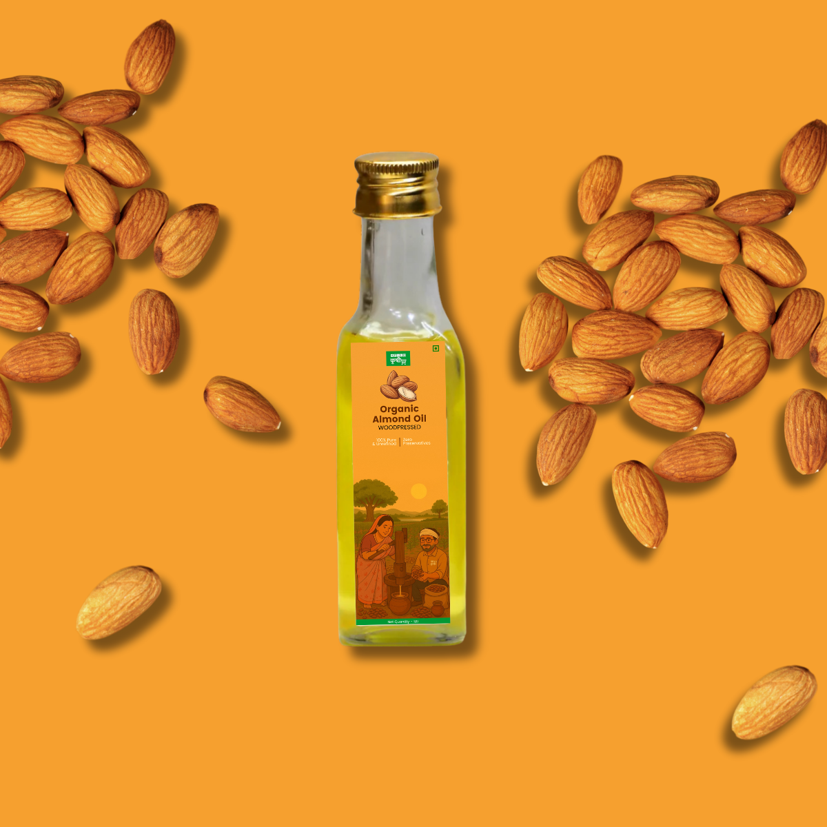 Almond Oil – Wooden Pressed, Pure & Naturally Nourishing