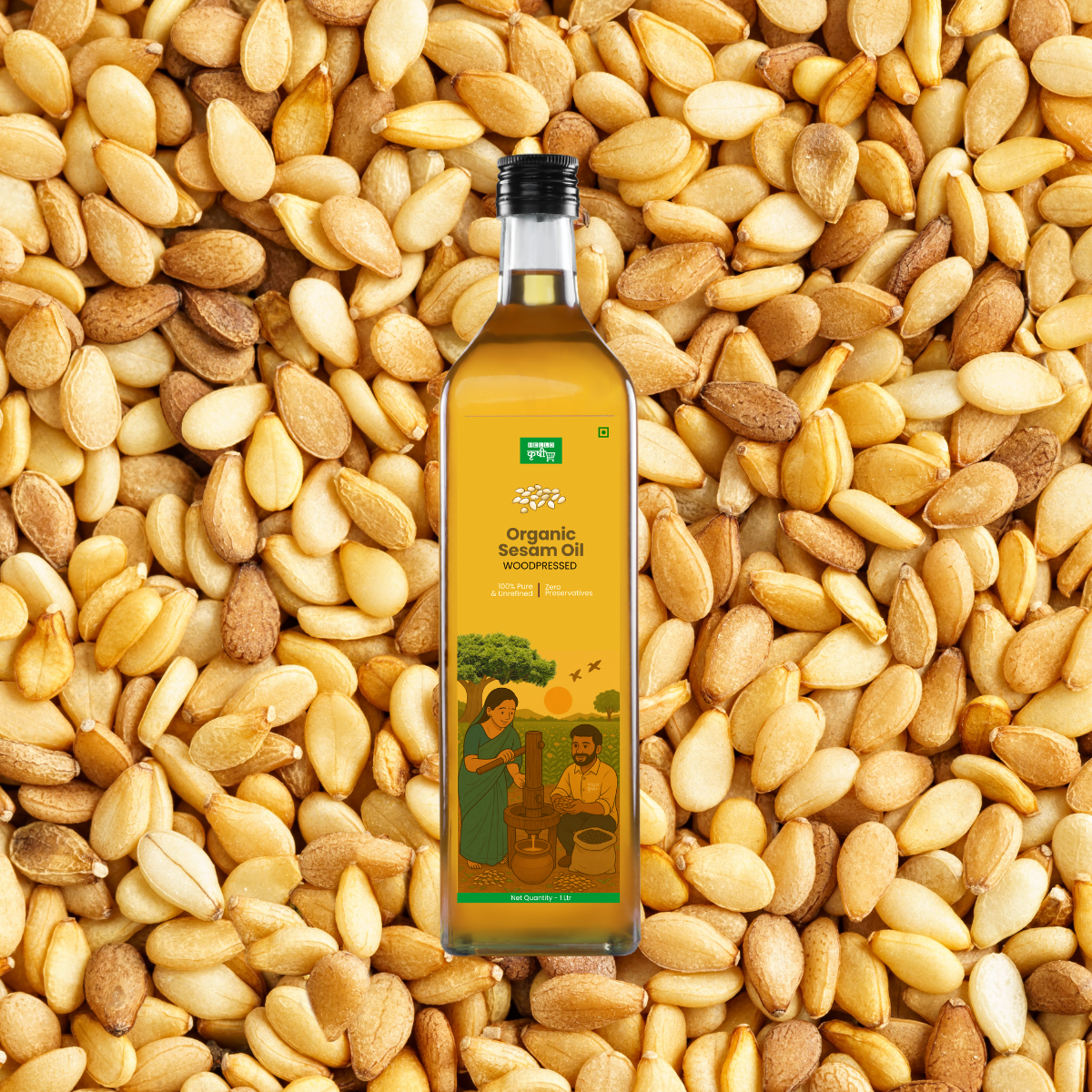 Sesame Oil (Til Oil) – Wood Pressed, Traditional, Nutrient-Rich & Multi-Use