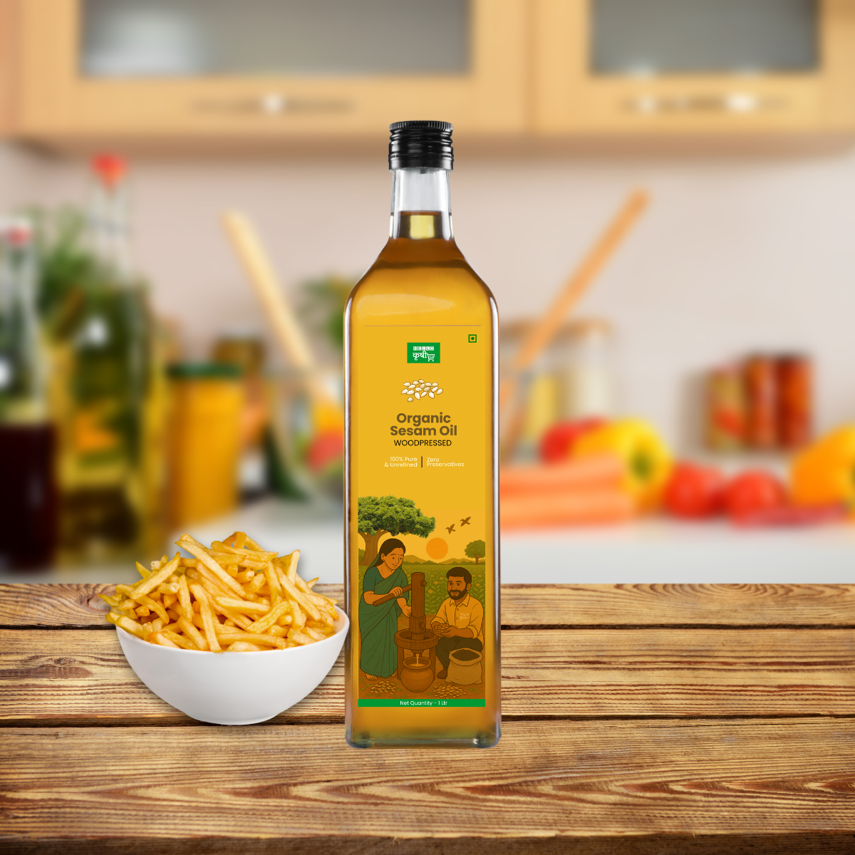 Sesame Oil (Til Oil) – Wood Pressed, Traditional, Nutrient-Rich & Multi-Use