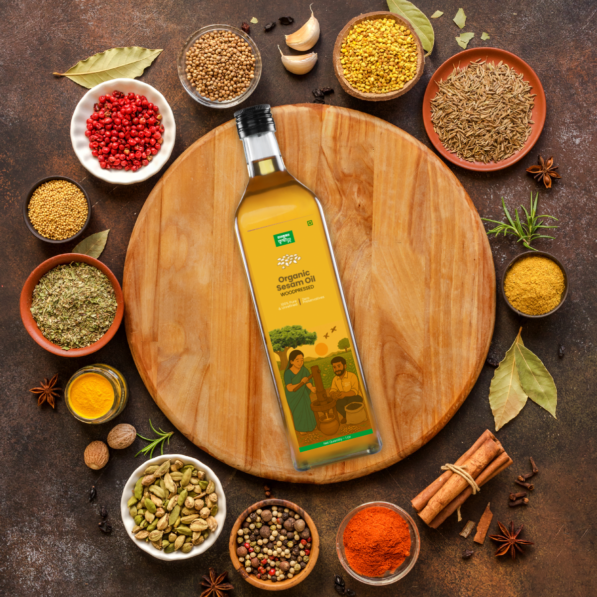 Sesame Oil (Til Oil) – Wood Pressed, Traditional, Nutrient-Rich & Multi-Use