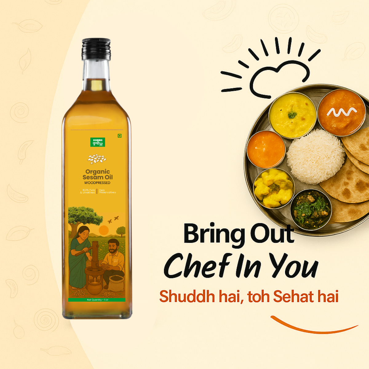 Sesame Oil (Til Oil) – Wood Pressed, Traditional, Nutrient-Rich & Multi-Use